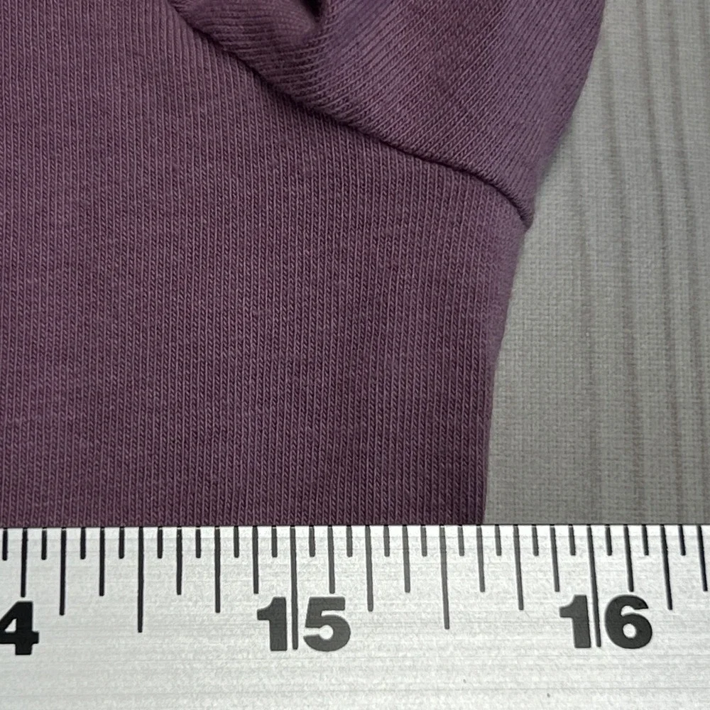 Aveto V-Neck Long‎ Sleeve Top Women Large Purple Solid Cotton Blend Tee Basic